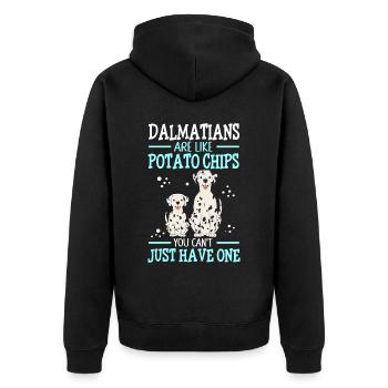 Chiens dalmates | Cadeau du propriétaire de chien - Veste à capuche bio Premium Unisexe - noir - Dos - Nico (187cm)