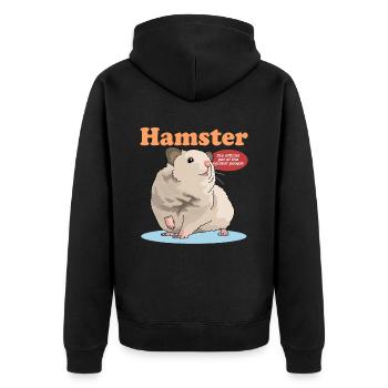 Hamster Nain Hamster Golden Hamster Cadeau - Veste à capuche bio Premium Unisexe - noir - Dos - Nico (187cm)