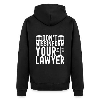 Law Student Judge Public Prosecutor - Unisex Premium Organic Zip Hoodie - black - Back - Nico (187cm)