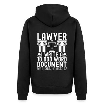 Law Student Judge Prosecutor - Unisex Premium Organic Zip Hoodie - black - Back - Nico (187cm)