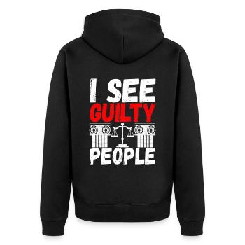 Law Student Judge Prosecutor - Unisex Premium Organic Zip Hoodie - black - Back - Nico (187cm)