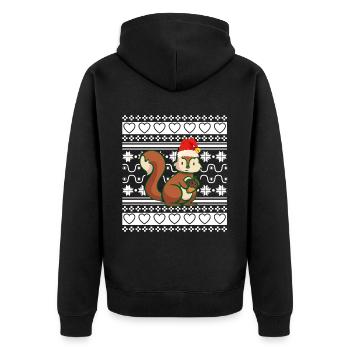 Pull de Noël moche Écureuil de Noël - Veste à capuche bio Premium Unisexe - noir - Dos - Nico (187cm)