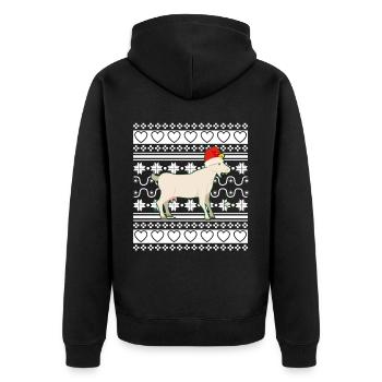 Moche pull de Noël Tshirt Chèvre de Noël - Veste à capuche bio Premium Unisexe - noir - Dos - Nico (187cm)