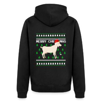 Moche pull de Noël Tshirt Chèvre de Noël - Veste à capuche bio Premium Unisexe - noir - Dos - Nico (187cm)