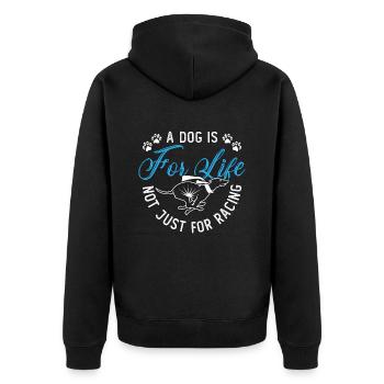 Greyhound Racing A Dog Is For Pets Greyhound Racer - Unisex Premium Organic Zip Hoodie - black - Back - Nico (187cm)