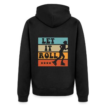 Inline Skater - Unisex Premium Bio Zip Hoodie - Schwarz - Hinten - Nico (187cm)