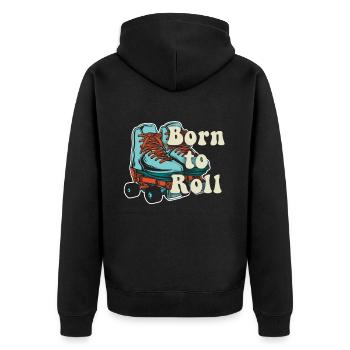 Inline Skate Gift Rollskates Roller 70s - Unisex Premium Organic Zip Hoodie - black - Back - Nico (187cm)