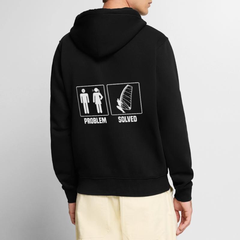 WInd Surfing Problem Solved For Wind Surfing Enthu Unisex Premium Bio Zip Hoodie