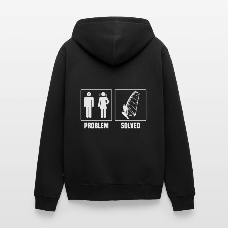 WInd Surfing Problem Solved For Wind Surfing Enthu Unisex Premium Bio Zip Hoodie