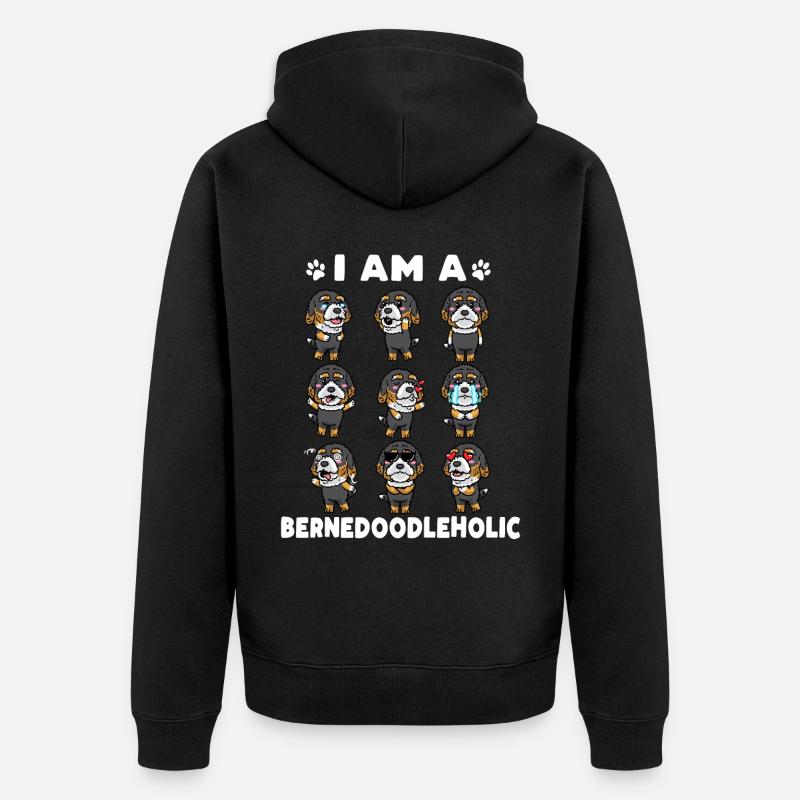 Bernedoodle Bernedoodle Bernedoodleholic - Unisex Premium Bio Zip Hoodie - Schwarz