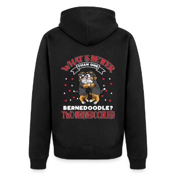Bernedoodle lovers - Unisex Premium Organic Zip Hoodie - black - Back - Nico (187cm)