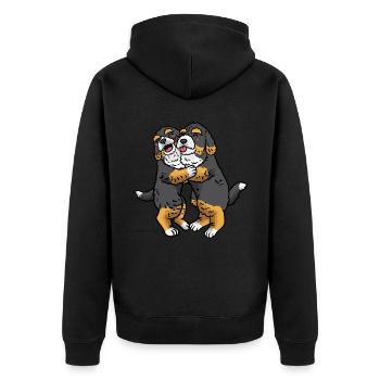 Bernedoodle Lovers Dog Dog Owner - Unisex Premium Organic Zip Hoodie - black - Back - Nico (187cm)