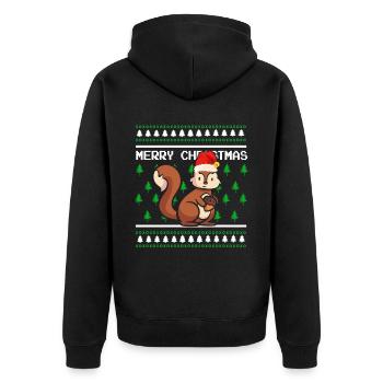 Pull de Noël moche Écureuil de Noël - Veste à capuche bio Premium Unisexe - noir - Dos - Nico (187cm)