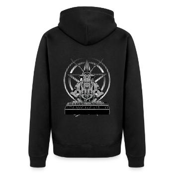 Synth Techno Musik Funny Synthesizer - Unisex Premium Bio Zip Hoodie - Schwarz - Hinten - Nico (187cm)