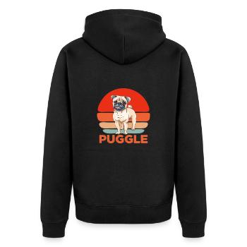 Carlin Chien Chien Ami Pet Pug Pug Pug Cadeau - Veste à capuche bio Premium Unisexe - noir - Dos - Nico (187cm)