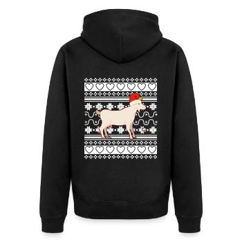 Pull de Noël laid Tshirt Chèvre de Noël - Veste à capuche bio Premium Unisexe - noir - Dos - Nico (187cm)