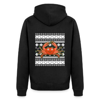 Pull de Noël moche Tshirt Crabe de Noël - Veste à capuche bio Premium Unisexe - noir - Dos - Nico (187cm)