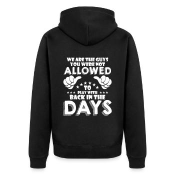 Wochenende mit Freunden in Gruppe Party Trinken - Unisex Premium Bio Zip Hoodie - Schwarz - Hinten - Nico (187cm)