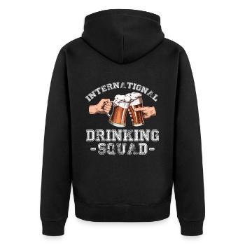 Wochenende mit Freunden in Gruppe Party Trinken - Unisex Premium Bio Zip Hoodie - Schwarz - Hinten - Nico (187cm)