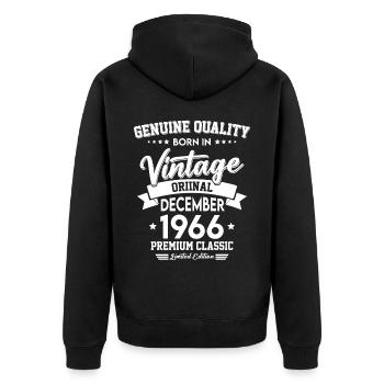 Né en décembre 1966 Millésime original - Veste à capuche bio Premium Unisexe - noir - Dos - Nico (187cm)