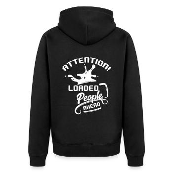Wochenende mit Freunden in Gruppe Party Trinken - Unisex Premium Bio Zip Hoodie - Schwarz - Hinten - Nico (187cm)