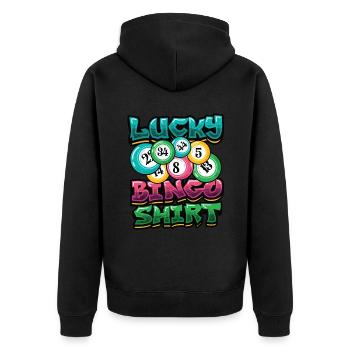 Bingo chanceux - Veste à capuche bio Premium Unisexe - noir - Dos - Nico (187cm)