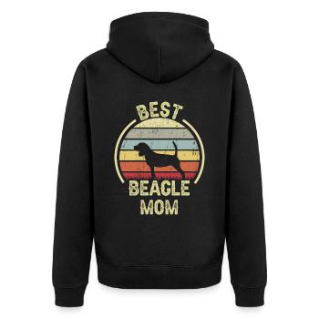 Maman chien - Beagle - Veste à capuche bio Premium Unisexe - noir - Dos - Nico (187cm)