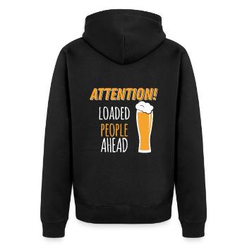 Wochenende mit Freunden in Gruppe Party Trinken - Unisex Premium Bio Zip Hoodie - Schwarz - Hinten - Nico (187cm)