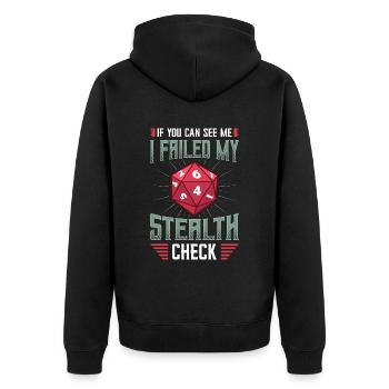 Wenn Sie Mich Sehen Können, Habe Ich Meinen Check - Unisex Premium Bio Zip Hoodie - Schwarz - Hinten - Nico (187cm)