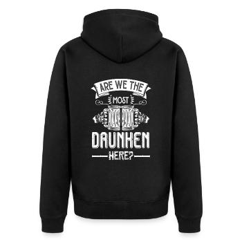 Weekend with friends in group party drinking - Unisex Premium Organic Zip Hoodie - black - Back - Nico (187cm)