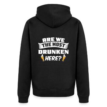Wochenende mit Freunden in Gruppe Party Trinken - Unisex Premium Bio Zip Hoodie - Schwarz - Hinten - Nico (187cm)