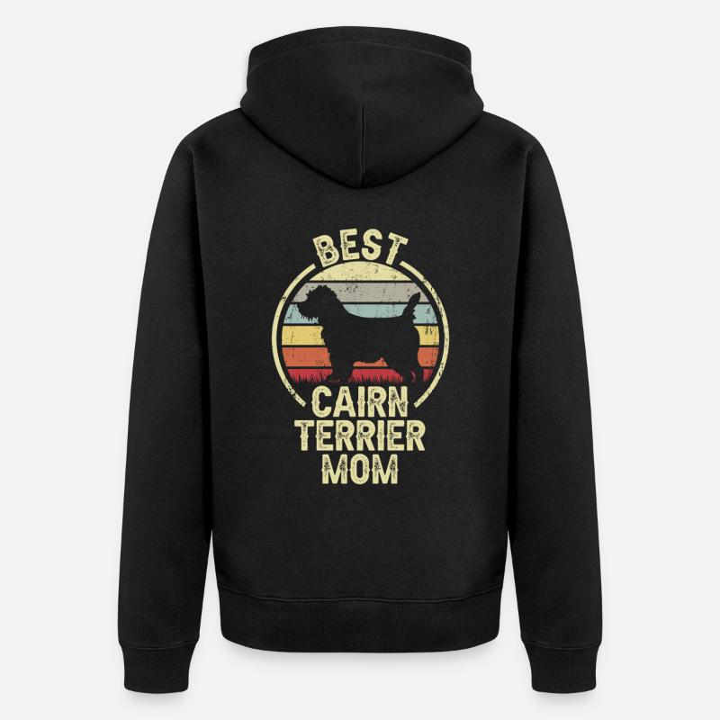 Maman chien - Cairn Terrier - Veste à capuche bio Premium Unisexe - noir