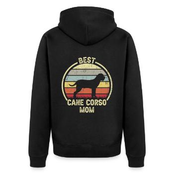 Maman chien - Cane Corso - Veste à capuche bio Premium Unisexe - noir - Dos - Nico (187cm)