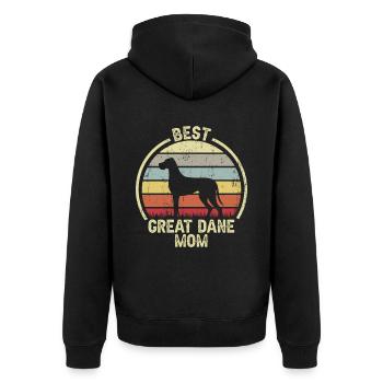 Dog Mama - Dogue allemand - Veste à capuche bio Premium Unisexe - noir - Dos - Nico (187cm)