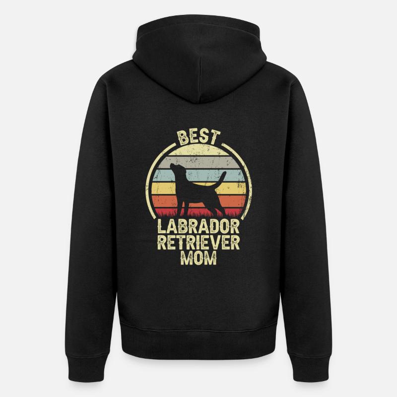 Maman chien - Labrador Retriever - Veste à capuche bio Premium Unisexe - noir