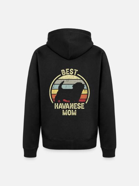 Hund Mom - Havanese - Unisex Premium Bio Zip Hoodie - Schwarz