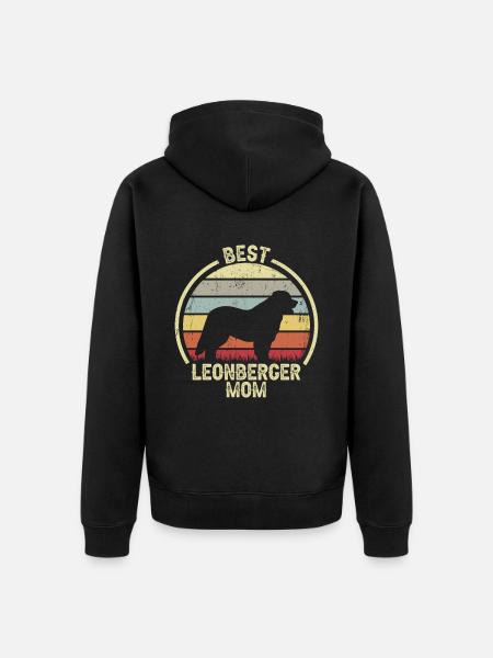 Dog Mom - Leonberger - Unisex Premium Organic Zip Hoodie - black