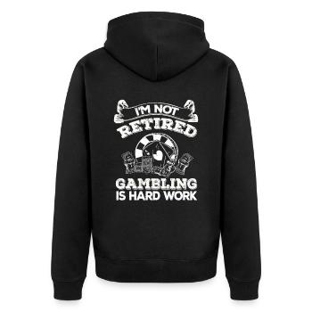 Casino Gambling Slot Machine Card Game - Unisex Premium Organic Zip Hoodie - black - Back - Nico (187cm)