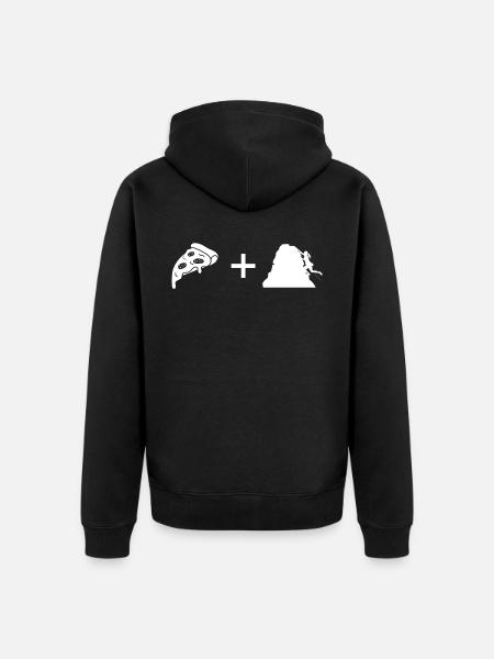 Pizza - Female climbing - - Unisex Premium Organic Zip Hoodie - black