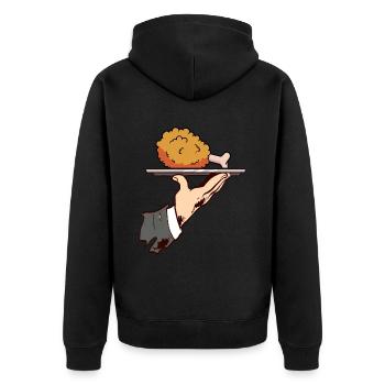 Fried Chicken Fast Food - Unisex Premium Organic Zip Hoodie - black - Back - Nico (187cm)