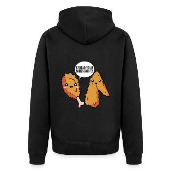 Fried Chicken Fast Food - Unisex Premium Bio Zip Hoodie - Schwarz - Hinten - Nico (187cm)
