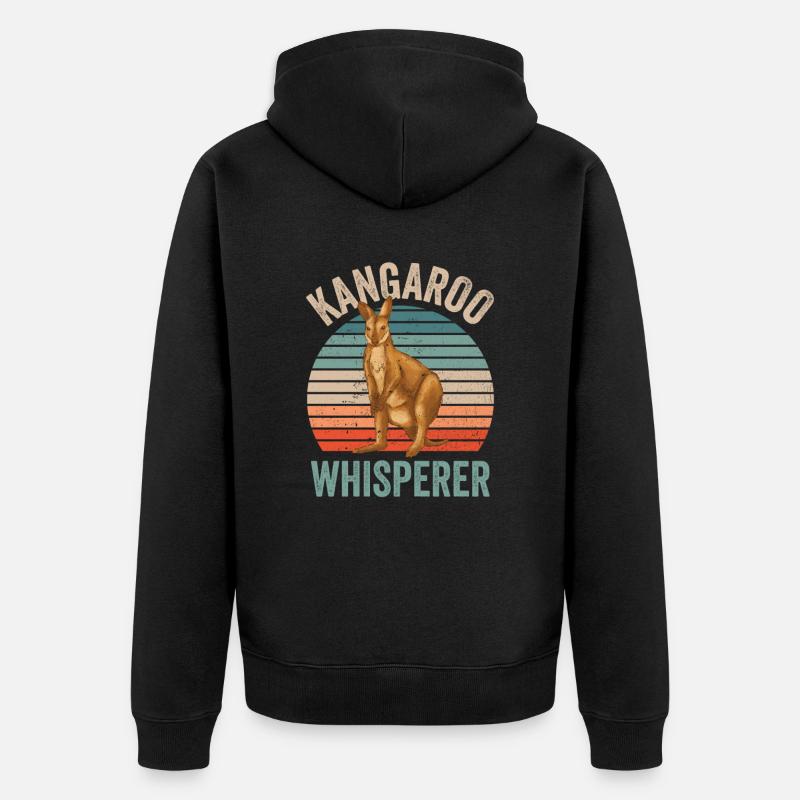 Känguru-Flüsterer Tier Kängurus Känguru - Unisex Premium Bio Zip Hoodie - Schwarz