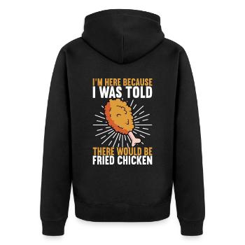 Fried Chicken Fast Food - Unisex Premium Bio Zip Hoodie - Schwarz - Hinten - Nico (187cm)