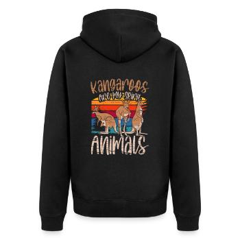 Kängurus Sind Meine Lieblingstiere Känguru Tier - Unisex Premium Bio Zip Hoodie - Schwarz - Hinten - Nico (187cm)