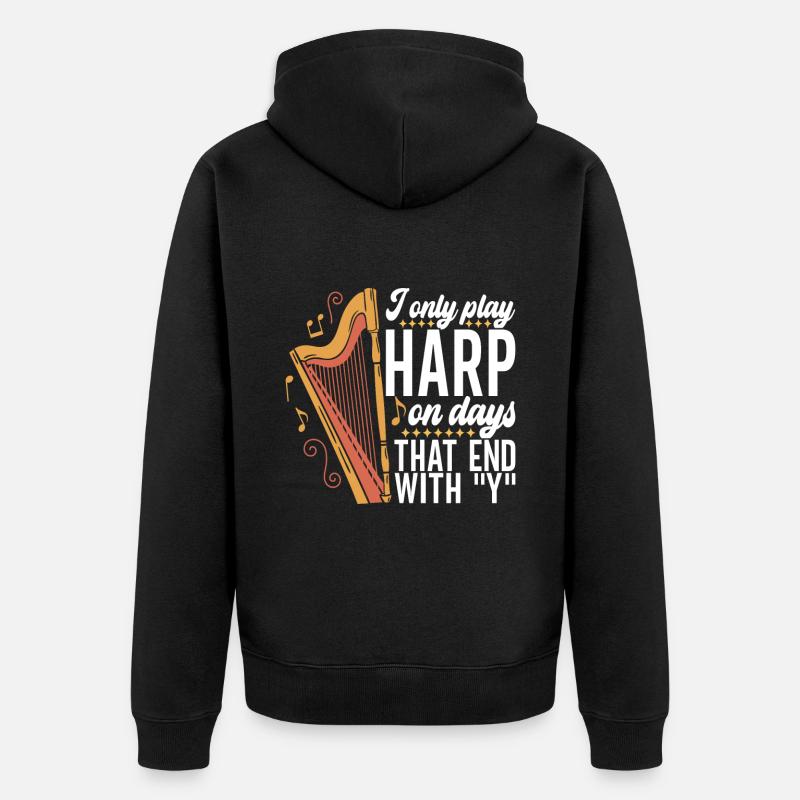Joueur de harpe - Veste à capuche bio Premium Unisexe - noir