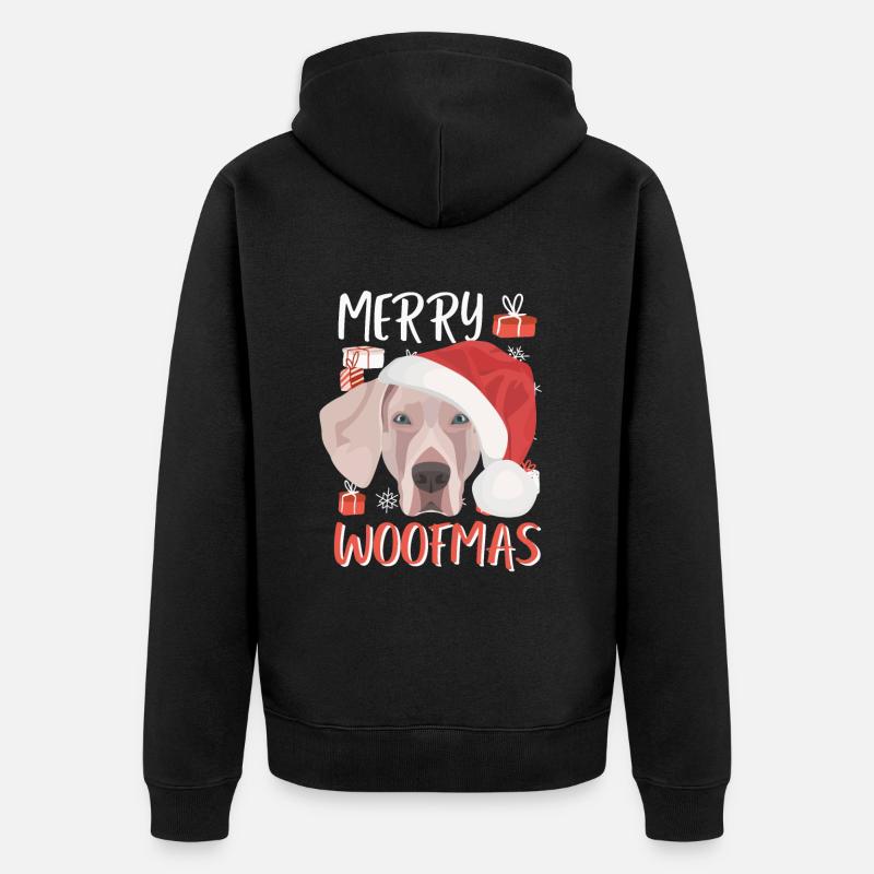 Joyeux Noël Weimaraner - Veste à capuche bio Premium Unisexe - noir