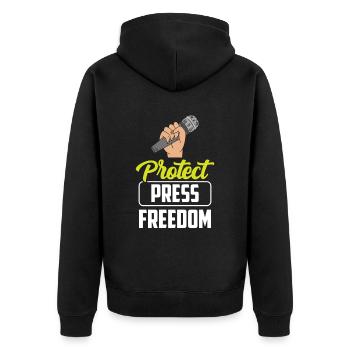 Protège la liberté de la presse Droit de la presse Journaliste - Veste à capuche bio Premium Unisexe - noir - Dos - Nico (187cm)