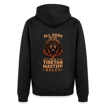 All Dogs Are Cool Tibetan Mastiff Rules Dog Breed - Unisex Premium Bio Zip Hoodie - Schwarz - Hinten - Nico (187cm)