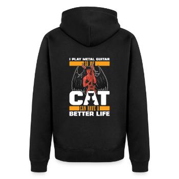Metal Guitare Rock Guitariste Cat - Veste à capuche bio Premium Unisexe - noir - Dos - Nico (187cm)