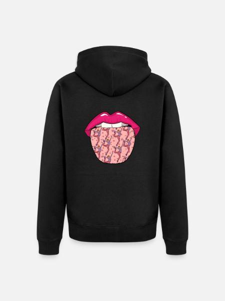 Dancing Dancers Lips - Unisex Premium Organic Zip Hoodie - black